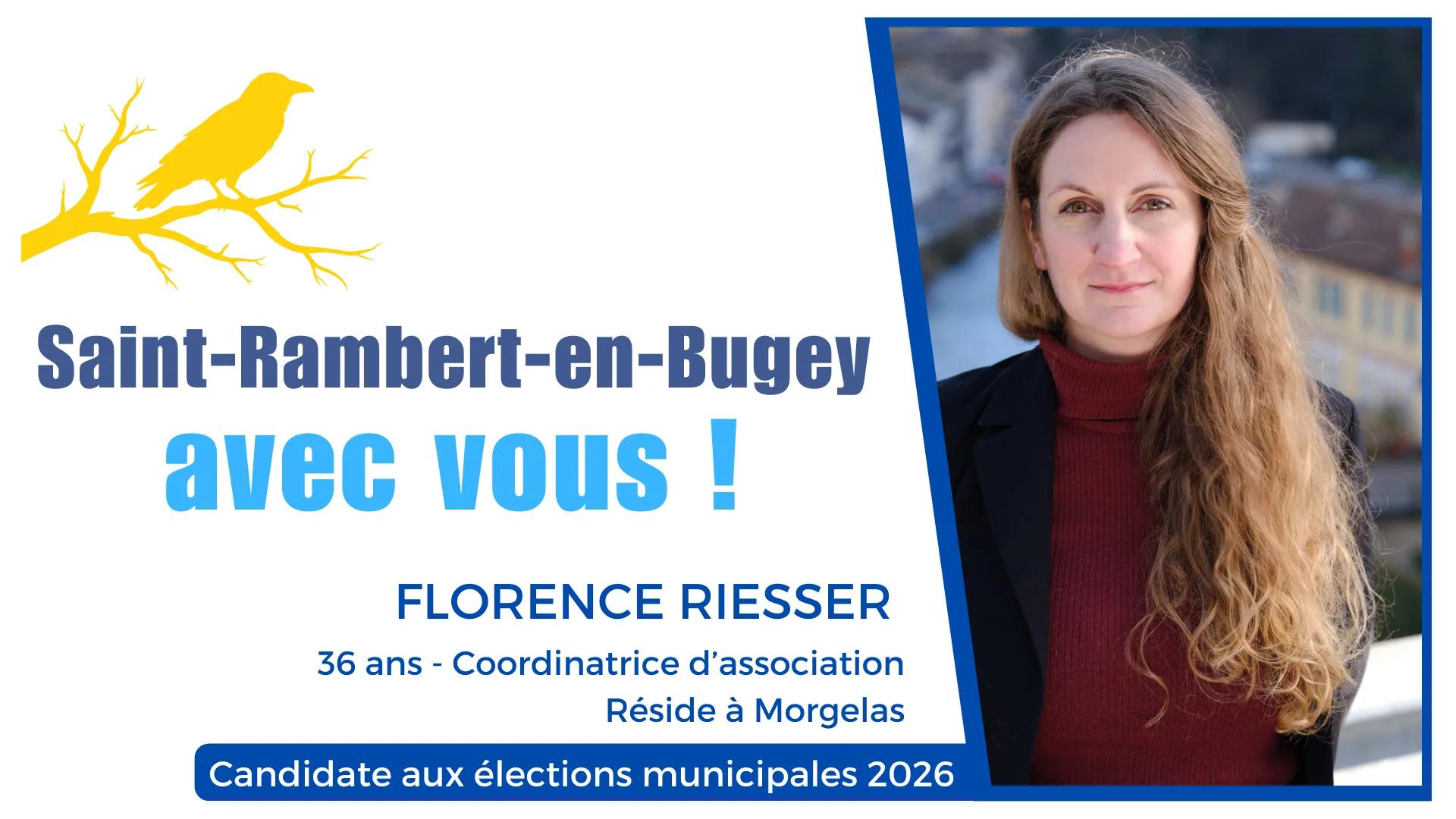Florence Riesser — Candidate aux élections municipales 2026 à Saint-Rambert-en-Bugey